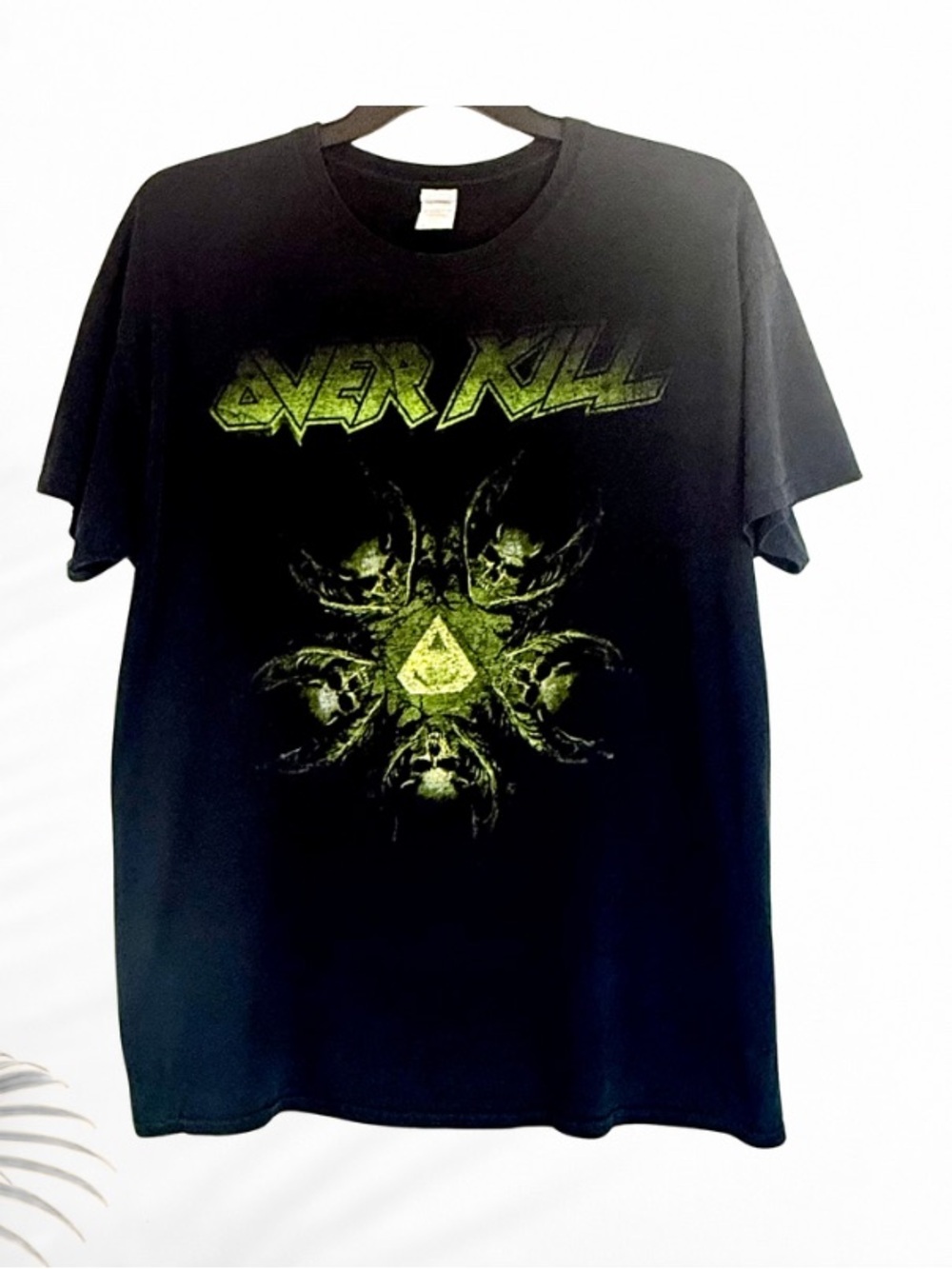 Overkill Wings Over The USA Tour Band Tee XL Black Faded Double Sided Shirt